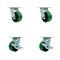 Service Caster 4 Inch Green Poly on Cast Iron Swivel Caster Set with Ball Bearings 2 Brakes SCC SCC-30CS420-PUB-GB-2-TLB-2 - alternate 1